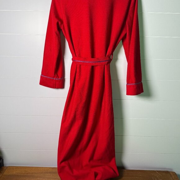BILL BLASS Vtg Dacron Polyester made in USA Plush Snap & Tie Robe Size Medium - Picture 5 of 9